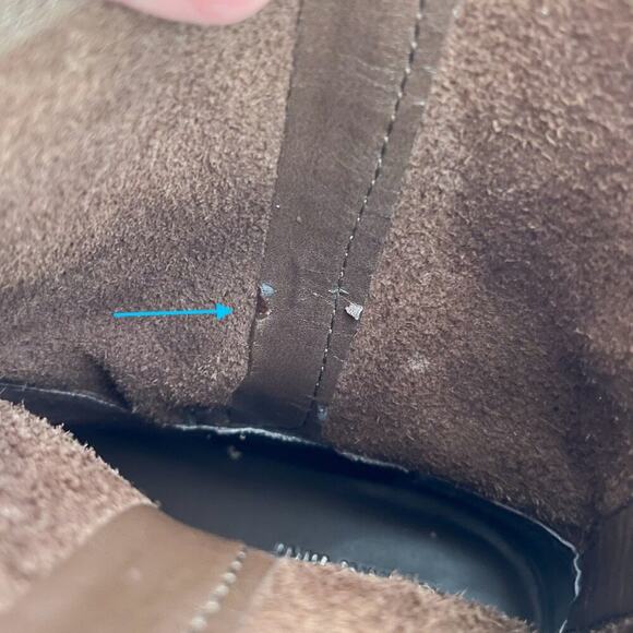 Gianni Bini Leather Moto Engineer Buckle Boot Burnished Pull On Size 8.5 Brown - Picture 11 of 15